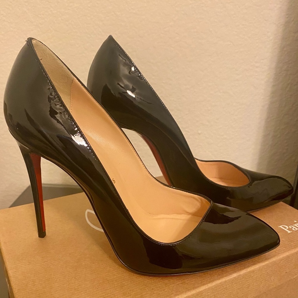 Christian Louboutin Corneille black patent heels. *Brand New ~ Never Worn*